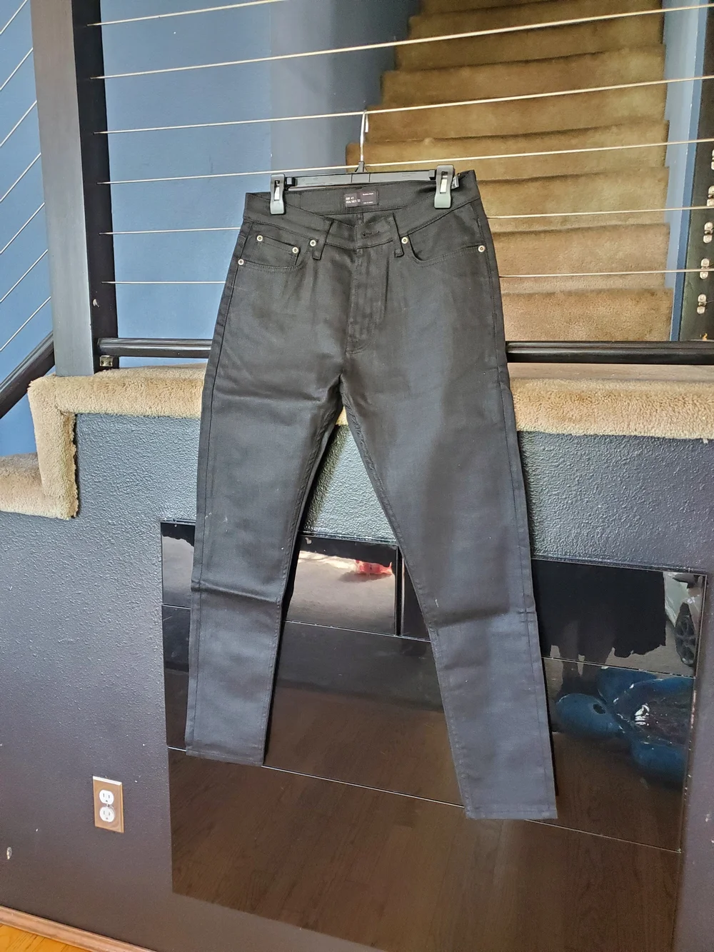 Zara Men's Skinny Jeans in Charcoal Black